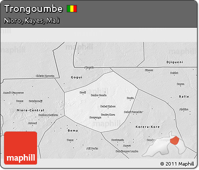 Silver Style 3D Map of Trongoumbe