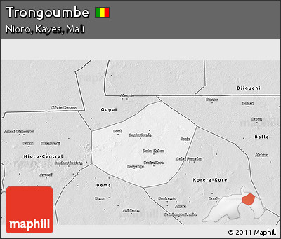 Silver Style 3D Map of Trongoumbe