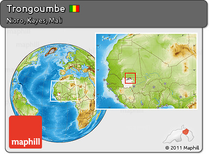 Physical Location Map of Trongoumbe, highlighted parent region, highlighted grandparent region, within the entire country
