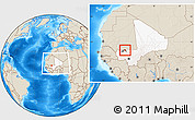 Shaded Relief Location Map of Trongoumbe, highlighted country, highlighted parent region, within the entire country