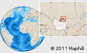 Shaded Relief Location Map of Trongoumbe, highlighted parent region, highlighted grandparent region