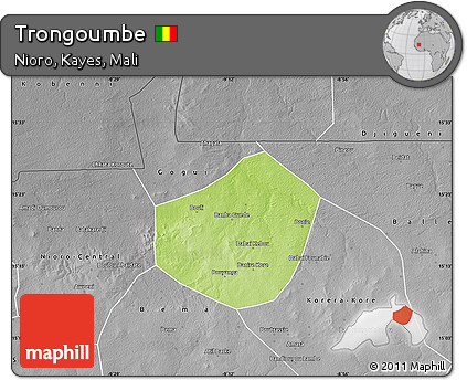 Physical Map of Trongoumbe, desaturated