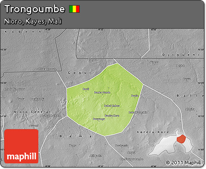 Physical Map of Trongoumbe, desaturated