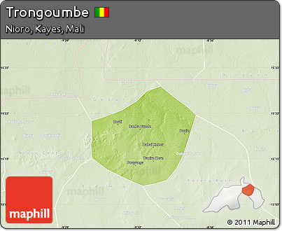 Physical Map of Trongoumbe, lighten