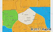Shaded Relief Map of Trongoumbe, political outside