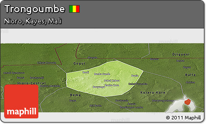 Physical Panoramic Map of Trongoumbe, darken