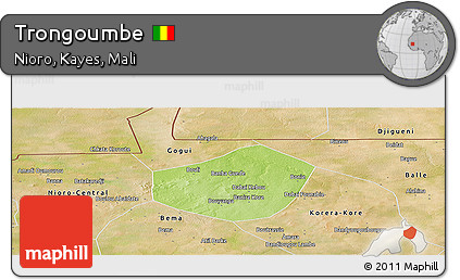 Physical Panoramic Map of Trongoumbe, satellite outside