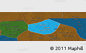Political Panoramic Map of Trongoumbe, darken