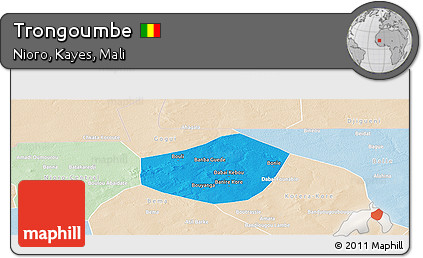 Political Panoramic Map of Trongoumbe, lighten
