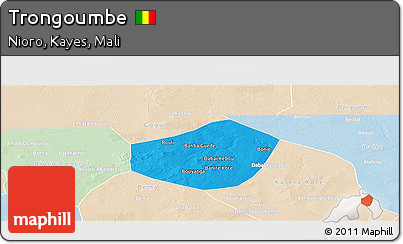 Political Panoramic Map of Trongoumbe, lighten