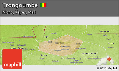 Satellite Panoramic Map of Trongoumbe, physical outside