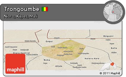 Satellite Panoramic Map of Trongoumbe, shaded relief outside