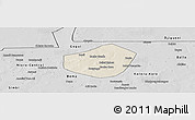 Shaded Relief Panoramic Map of Trongoumbe, desaturated