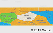 Shaded Relief Panoramic Map of Trongoumbe, political outside