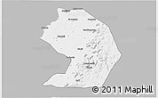 Gray 3D Map of Yelimane-Central, single color outside