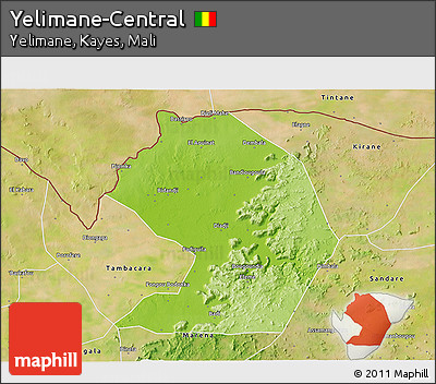 Physical 3D Map of Yelimane-Central, satellite outside