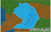 Political 3D Map of Yelimane-Central, darken