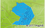 Political 3D Map of Yelimane-Central, physical outside