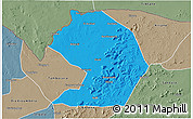 Political 3D Map of Yelimane-Central, semi-desaturated