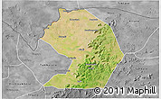 Satellite 3D Map of Yelimane-Central, desaturated