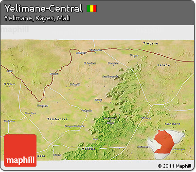Satellite 3D Map of Yelimane-Central