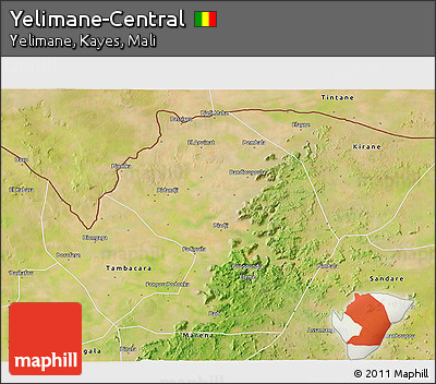 Satellite 3D Map of Yelimane-Central