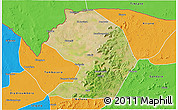 Satellite 3D Map of Yelimane-Central, political outside