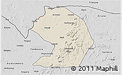 Shaded Relief 3D Map of Yelimane-Central, desaturated