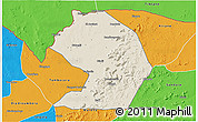 Shaded Relief 3D Map of Yelimane-Central, political outside