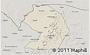 Shaded Relief 3D Map of Yelimane-Central, semi-desaturated