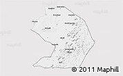 Silver Style 3D Map of Yelimane-Central, single color outside