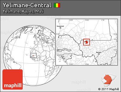 Blank Location Map of Yelimane-Central