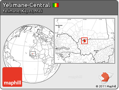 Blank Location Map of Yelimane-Central