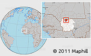Gray Location Map of Yelimane-Central, highlighted parent region, highlighted grandparent region