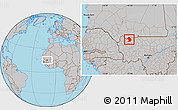 Gray Location Map of Yelimane-Central, highlighted parent region