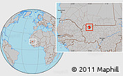 Gray Location Map of Yelimane-Central