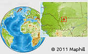 Physical Location Map of Yelimane-Central
