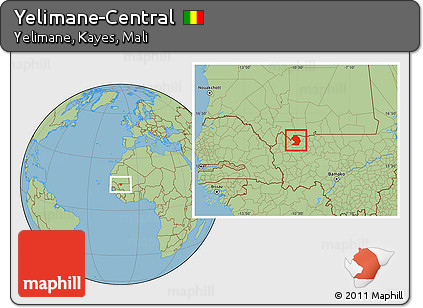 Savanna Style Location Map of Yelimane-Central