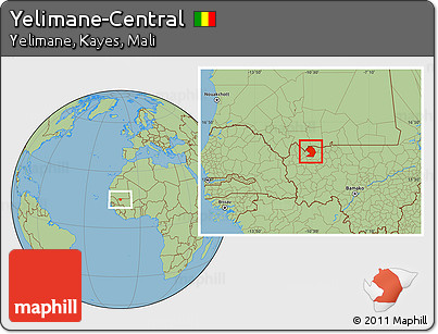 Savanna Style Location Map of Yelimane-Central