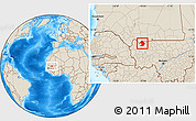 Shaded Relief Location Map of Yelimane-Central