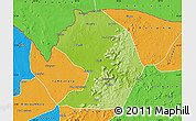 Physical Map of Yelimane-Central, political outside
