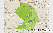 Physical Map of Yelimane-Central, shaded relief outside