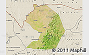 Satellite Map of Yelimane-Central, shaded relief outside
