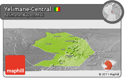 Physical Panoramic Map of Yelimane-Central, desaturated