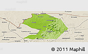 Physical Panoramic Map of Yelimane-Central, shaded relief outside