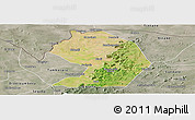 Satellite Panoramic Map of Yelimane-Central, semi-desaturated