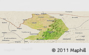Satellite Panoramic Map of Yelimane-Central, shaded relief outside