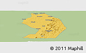 Savanna Style Panoramic Map of Yelimane-Central, single color outside