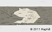 Shaded Relief Panoramic Map of Yelimane-Central, darken