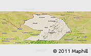 Shaded Relief Panoramic Map of Yelimane-Central, satellite outside